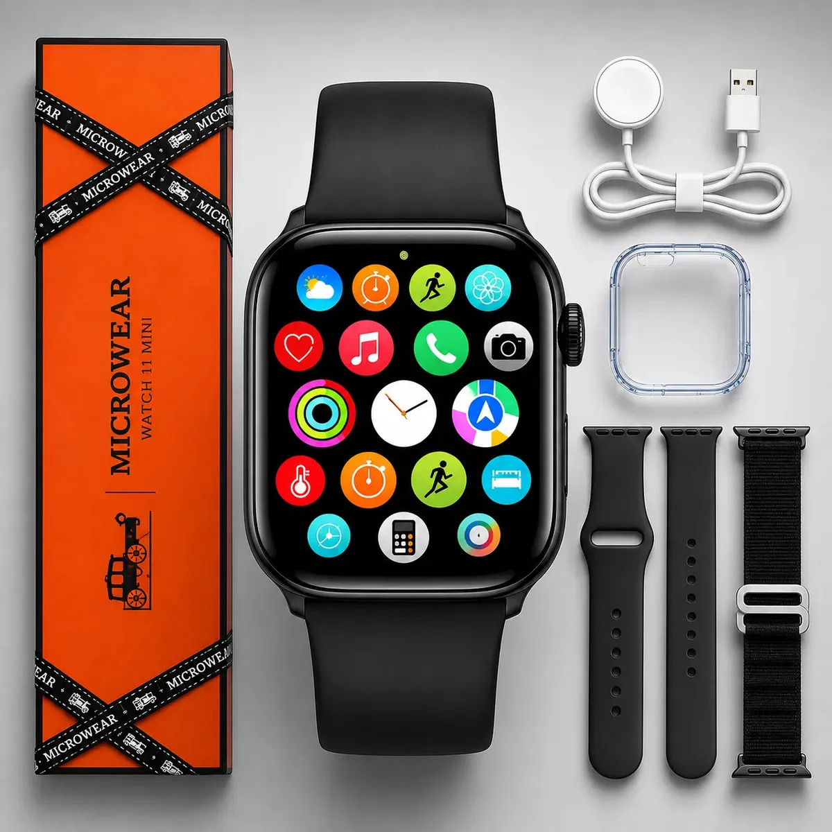 Relógio Microwear Smartwatch S11 Mini Series 11 42mm Whatsapp Gps Nfc 2026 Preto