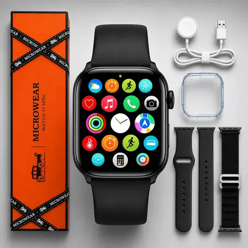 Relógio Microwear Smartwatch S11 Mini Series 11 42mm Whatsapp Gps Nfc 2026 Preto