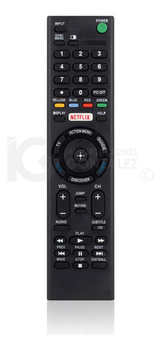Control Remoto Compatible Con Sony Rmt-tx100u Smart Botón De Acceso Rápido Netflix Incluye 4 Pilas AAA Divitech®