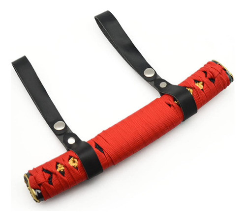 Samurai Katana Tsurikawa Anillo Mano Para Automovil Rojo