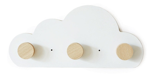 Imagen 4 de 10 de Perchero De Pared Nube Escandinavo Nordico Infantil