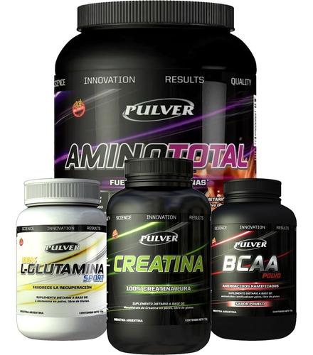 Amino Total 1kg + Glutamina + Bcaa + Creatina Pulver + Dieta