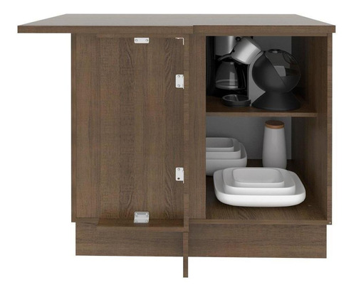 Balcão De Canto Madesa Glamy 1 Porta - Rustic/preto