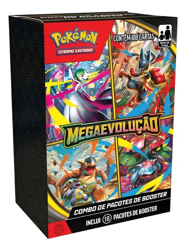 Mini Box Pokémon Tcg Booster Mega Evolução Copag Pokémon Estampas