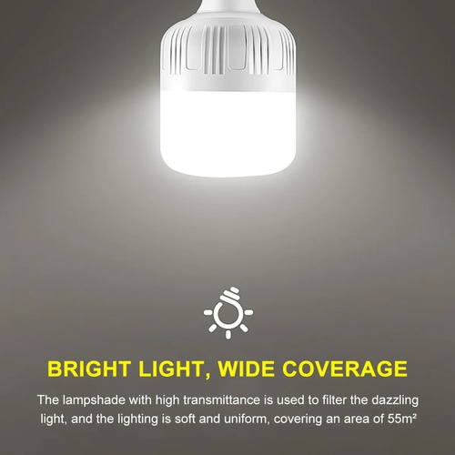 Lampara Ampolleta Led Usb Portátil + Panel Solar + Control