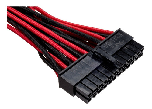 Imagen 3 de 3 de Cable Mallado Corsair Atx 24 Pines 20+4 Black/red