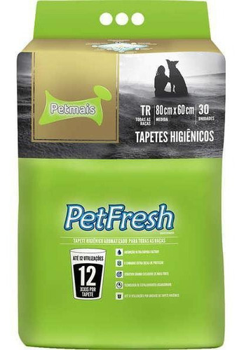 Tapete Higiênico Petfresh 80x60cm 30 Unidades Petmais