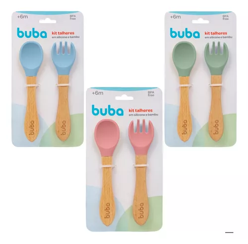 Kit Colher de Silicone Bebê Introdução Alimentar - Buba - Empório Baby