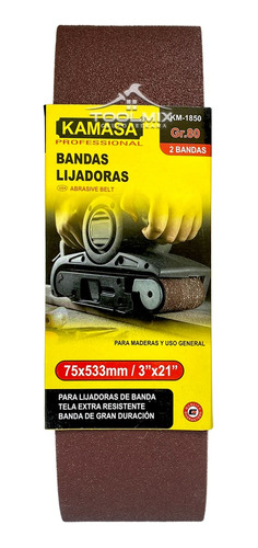 2 Pcs Lija De Banda P40-60-80-100-120 75x533 Mm / 3x21 PuLG 
