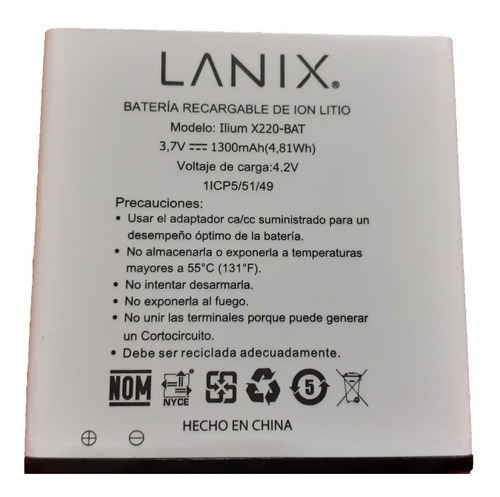 Batería Lanix Para Ilium X220 100% Original Garantia