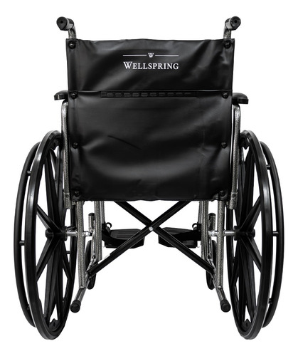 Silla De Ruedas De Acero Con Ruedas Sólidas Y Soporte Color Negro