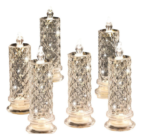 Dd Velas Led Sem Chama Rose Shadow, 6 Peças Românticas
