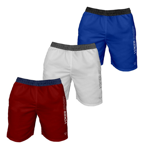 Kit 3 Bermudas Sport Shorts Elastano Verão Academia Treino 