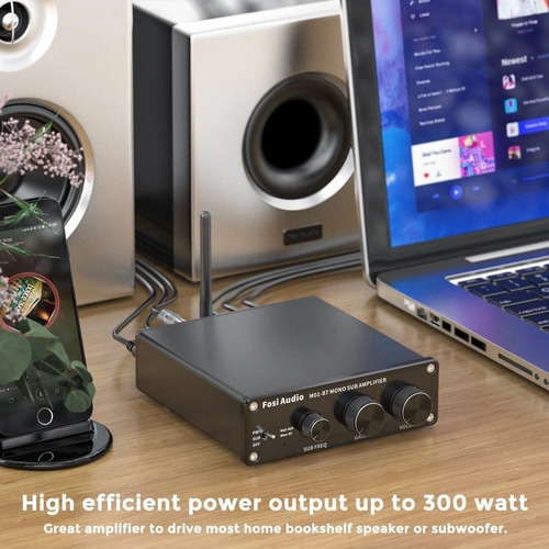 Amplificador Fosi M01-bt Bluetooth Mono 108w Speaker Sub Out Preto 108 W