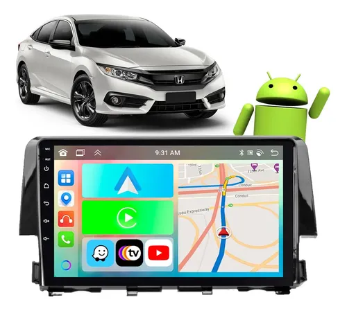 Kit Multimidia 9 Polegadas Honda Civic 2017 2018 2019-2021 Blackpiano