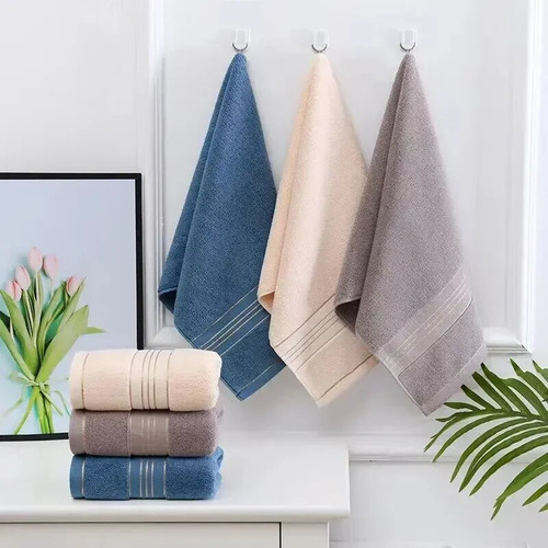 Toallas Absorbentes 2 Pzs 100% Algodón Suaves Para Cara Baño
