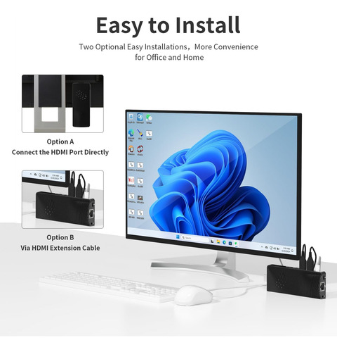 Ouuoee Mini Pc Stick Sin Ventilador, Celeron J4125, 8gb Ram