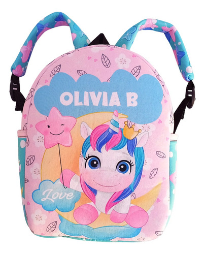 Mochila Jardin Nena  Personalizada Unicornios Neoprene