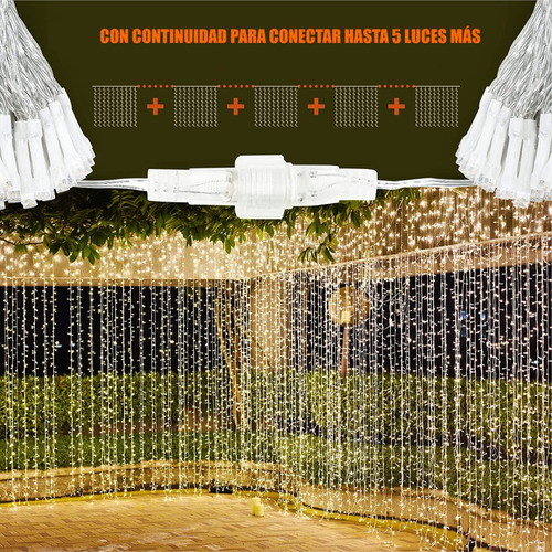 Cascada De Luces Led Con 300 Leds Efecto Chorro Y Malla