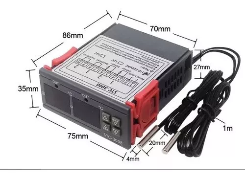 Termostato Digital de temperatura, STC-3008, CC de 12V, 24V, 220V