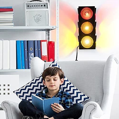 Lámpara De Semáforo Kicko: Enchufable, Triple Cara Parpadean