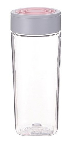 Imagem 2 de 3 de Garrafa Plástica Com Copo Dobrável Miniso - Cor Rosa