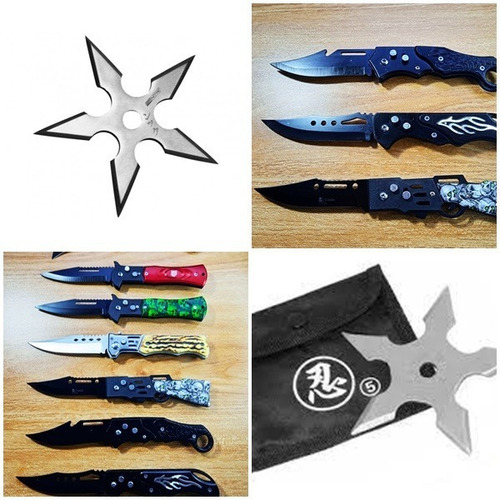 2 Estrellas Shuriken  5 Y 7 Puntas, + Regalo Navaja Columbia