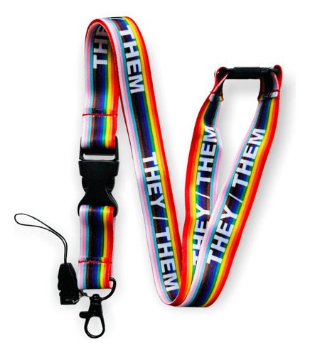 Ello No Binario Pronombre Rainbow Lgbtq Lgbt Lanyard L