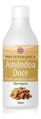 Óleo Vegetal Amêndoa Doce 500ml Puro Phytoterápica Tipo De Embalagem Pote Fragrância Amêndoa