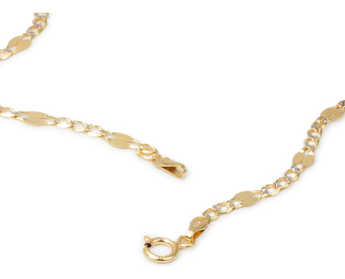 Cadena Figaro 3x1 Fina Bitono 2.5mm 50cm Oro Italiano 10k Color Dorado