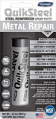Blue Magic 16002tri Quiksteel Steel Reforced Epoxy Masilla
