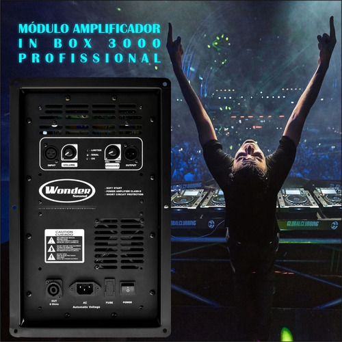 Modulo In Box 4000 Watts 2 Ohms Ampl. Sub Caixa Wonder