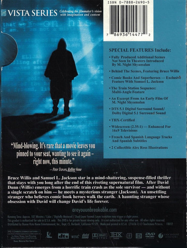 Dvd Unbreakable - Two-disc Vista Series - El Protegido (Usado)