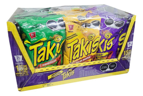 Botana Takis Surtido Pack 15 Pzs Barcel