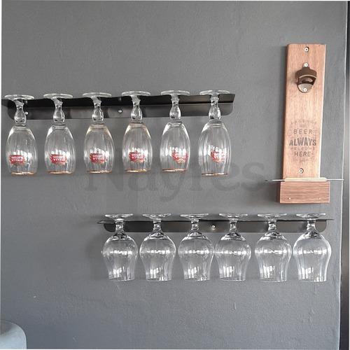 Imagen 3 de 4 de Soporte De Pared Porta 6 Copas Copero Vino Agua 2da Selec.