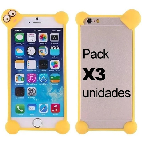 Imagen 2 de 3 de Protector Celular De Silicona Universal Con Diseños Pack X3®