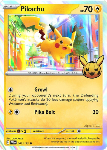 Carta Pokemon Pikachu Original Tcg Edición Halloween 2023