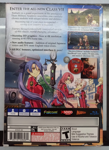 The Legend Of Heroes Trails Of Cold Steel Decisive Editi Ps4 (Usado)