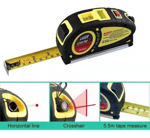 Nivel Laser 4 En 1 Huincha 5.5m 2 Lineas Multifuncion Angulo