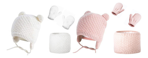 Gorro De Punto, 3 Piezas, Gorro De Invierno Para Bebé, Conju