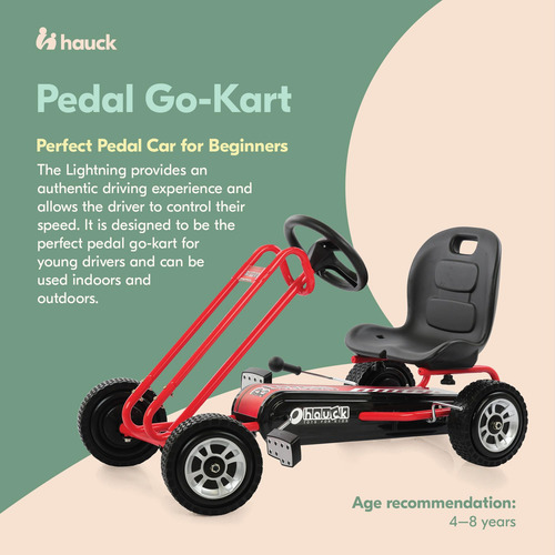 Juguete Pedal Go Kart Hauck Lightning Para Niños De 4 A 8 Añ