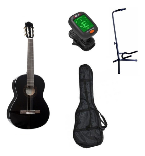 Imagen 1 de 3 de Yamaha C40bl Paquete Guitarra Acustica Atril Funda Afinador
