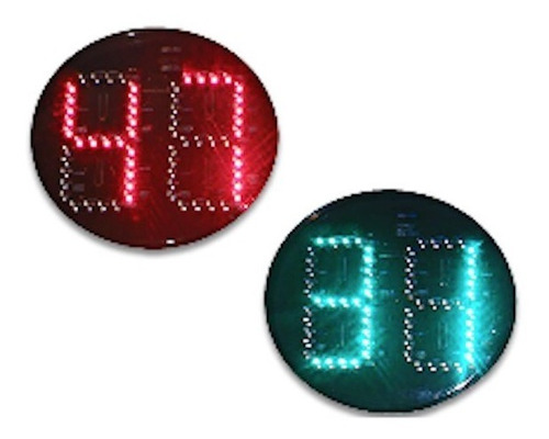 Lampara Led Para Semaforo Vial De 300mm Contador Rojo/verde