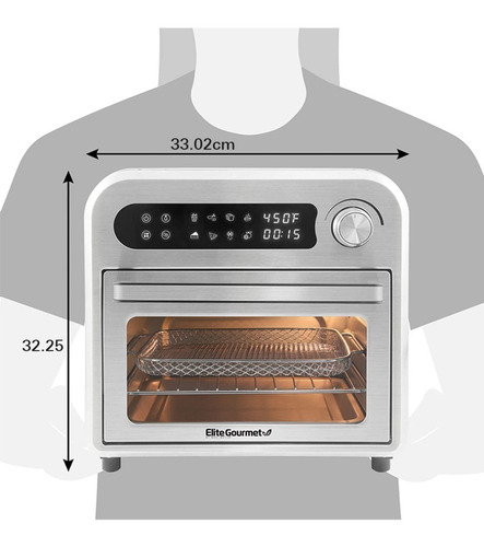 Imagen 4 de 4 de Freidora De Aire 10 Litros Elite Gourmet Eaf1010d Cocina