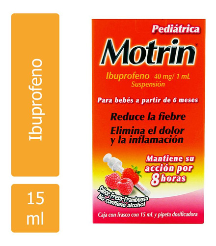Motrin Pediátrico 40 Mg /1 Ml Caja Con Frasco Con 15 Ml Sabo