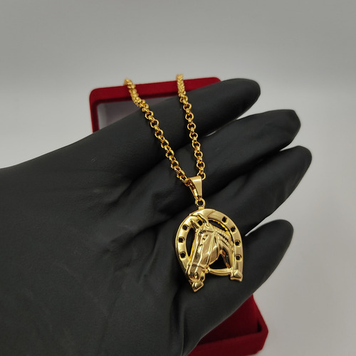 Colar Ferradura Da Sorte Estilo Feminino Banhado A Ouro 18k