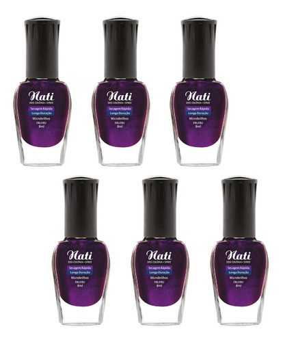 Imagem 1 de 2 de Esmalte Nati 5free - Frufru - 8 Ml - Kit Com 6 Frascos