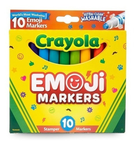 10 Marcadores Plumones Crayola Emoji Colores Lavable Niños