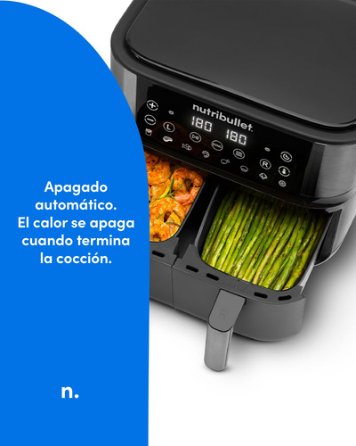 Freidora De Aire Air Fryer Nutribullet Twin Drawer 8 Litros
