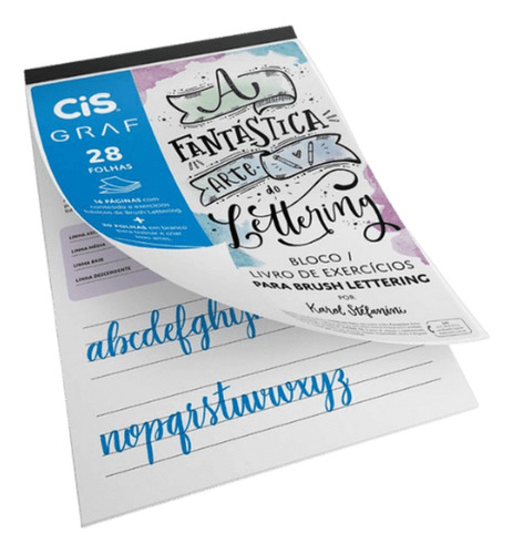Bloco De Exercício Lettering + Marcador Brush Dual Tip Cis